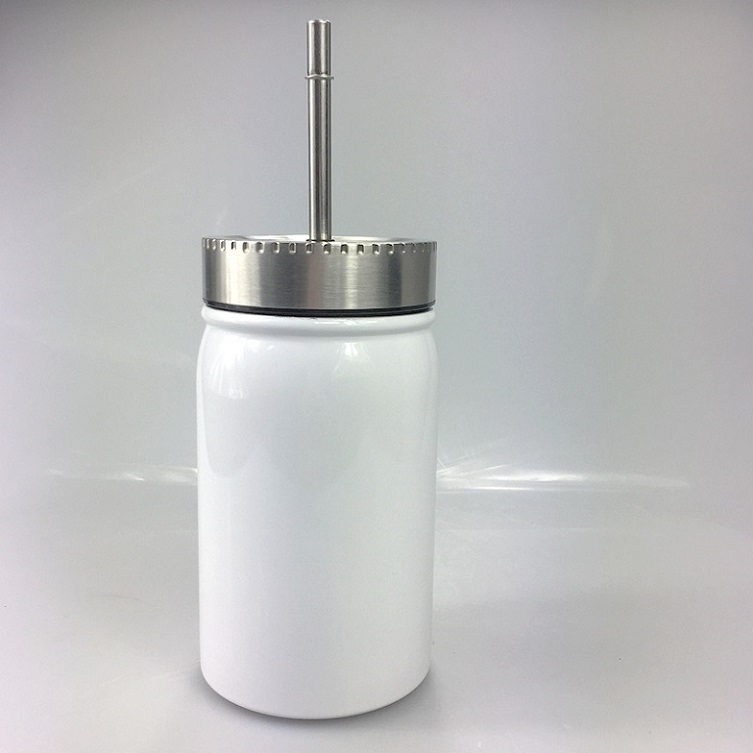 

DIY 17oz Sublimation Mason Jar Stainless Steel water cup Double Wall Mason tumbler with straw lid mason Cans Coffee beer juice mug