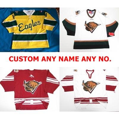 

Personalized ECHL Utah Grizzlies Jersey Custom Mens Womens Kids Ice Hockey Cheap Jerseys Customized Goalit Cut Yellow White Red Jerseys, Black;red