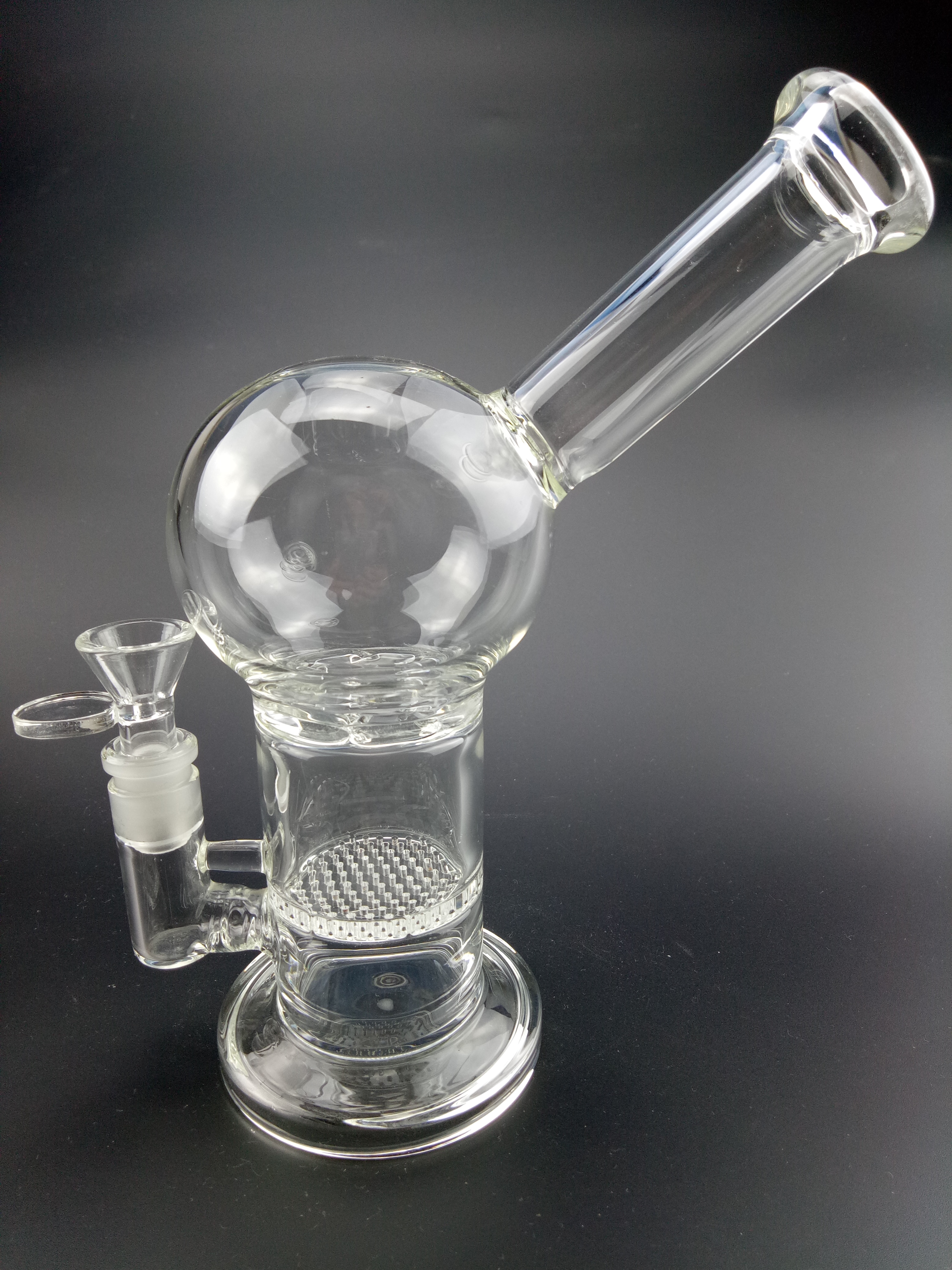 

Glass Hookah Dab Rig with Honeycomb Perc - 8.6in - 14mm Joint, Bowl Included