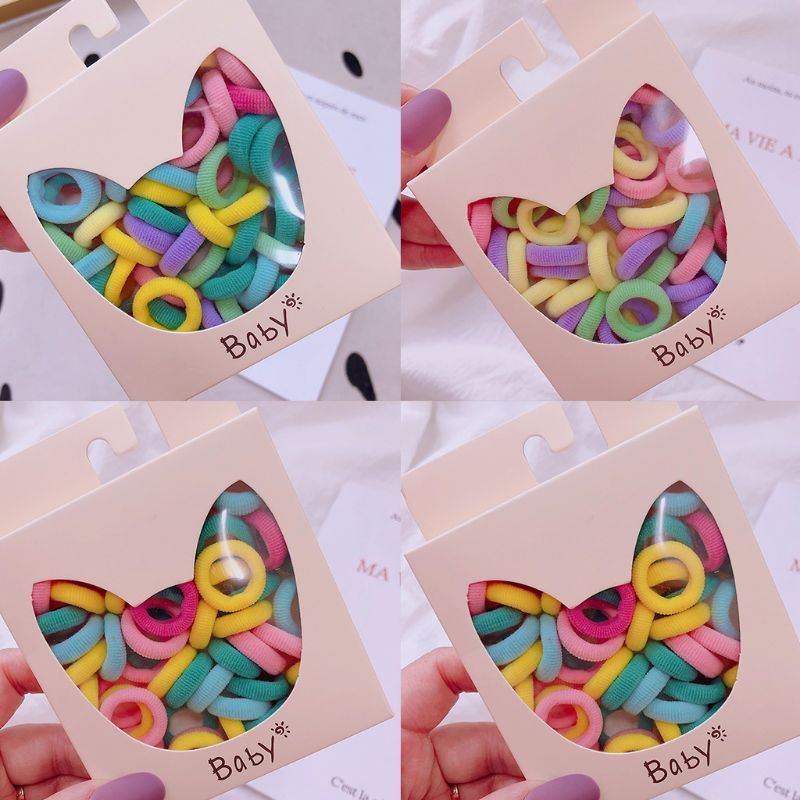 

40Pcs Girls Small Hair Ties Sweet Macaron Candy Colored Elastic Scrunchies Band A2UA