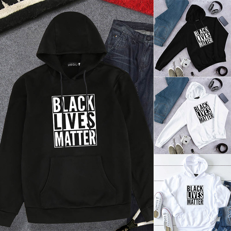 

Black Life Matter Letter Hoodies Sweatshirts Men/women Hoodies Cotton Long Sleeve Casual Hooded Pullover Sweatshirt 2020 Kpop, M8180wt
