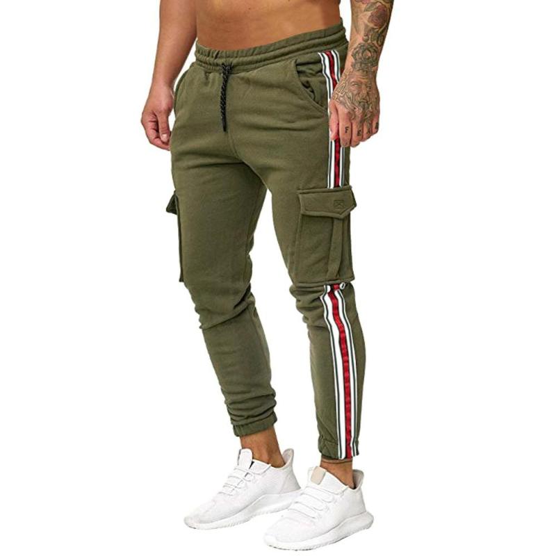 

Men's Sweatpants Mid Straight Full Length New Fashion Casual Outdoor Sports Running Drawstring Printing Long Pants Male Clothing, Black