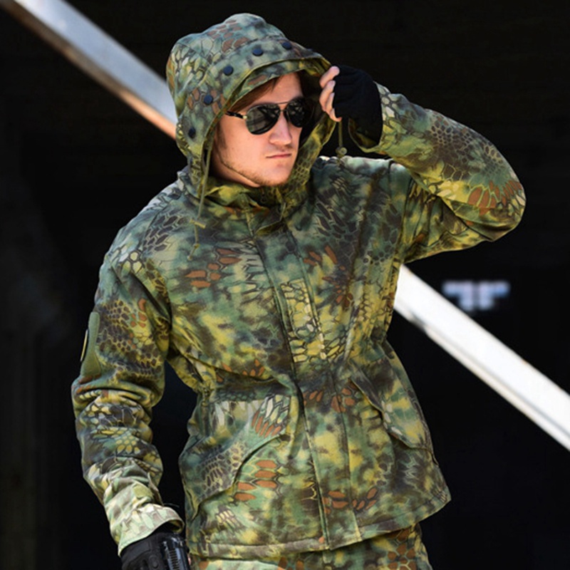 

Winfproof Tactical Jacket Army Shooting Outwear Clothing Hiking Windbreaker Breathable Climbling Jacket, Black