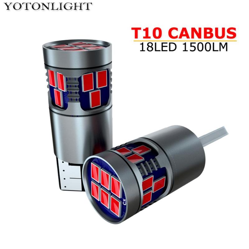 

1 Pcs W5W Led T10 Canbus 5W 18 SMD Car Bulb Interior Light 194 168 Led Lamp 1500lm White Red Amber Blue Pink Ice-blue DC12V, As pic