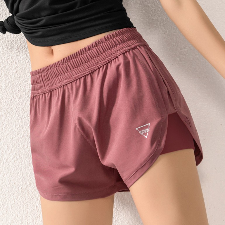 

Summer women' sports shorts small pocket loose anti light running fitness shorts fast drying thin YOGA Leggings, Black