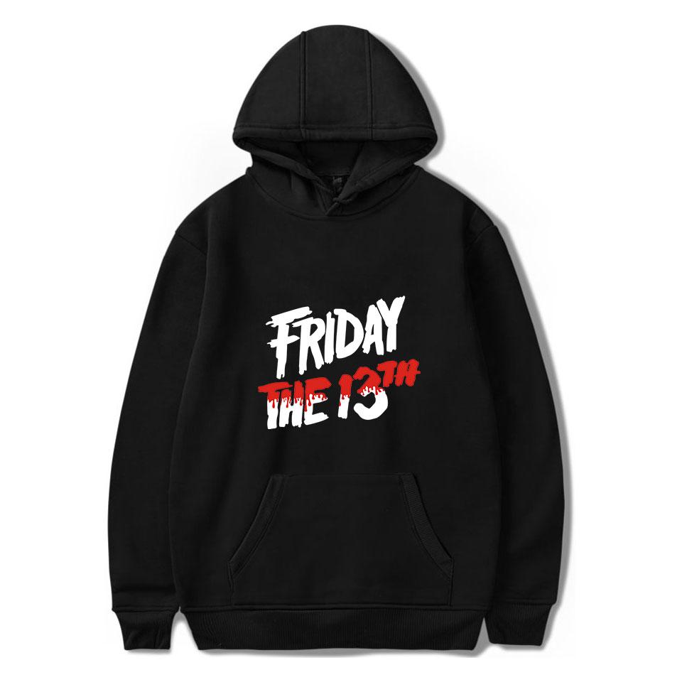 

Friday the 13th Game Print Hoodie men Winter Spring Hooded men's hooded sweatshirt Harajuku Casual oversized clothes, Black