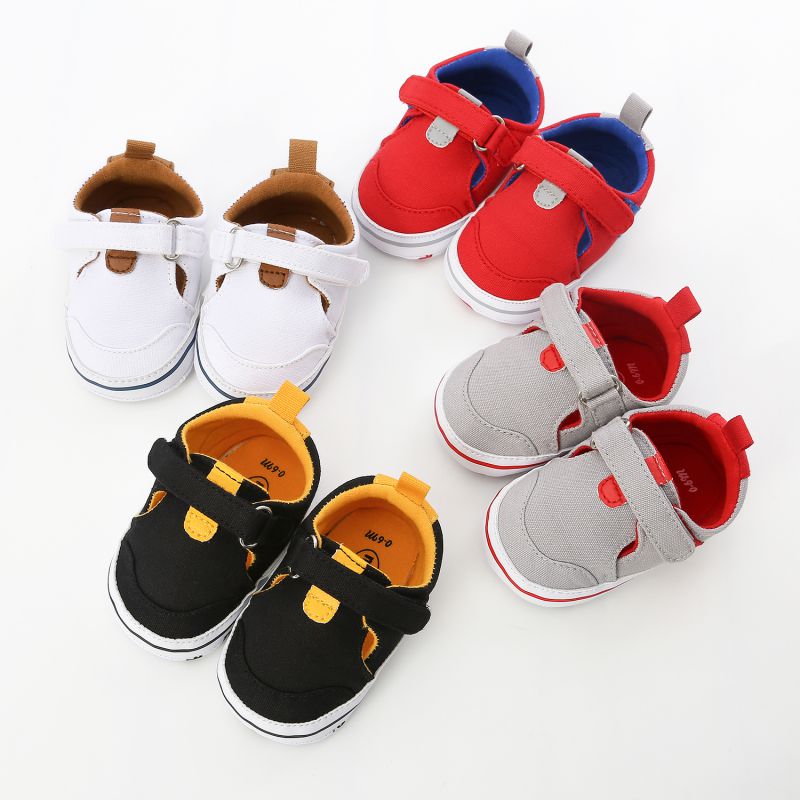 

4 Colors Infant Babies Boy Girl Shoes Sole Soft Canvas Solid Footwear For Newborns Toddler Crib Moccasins