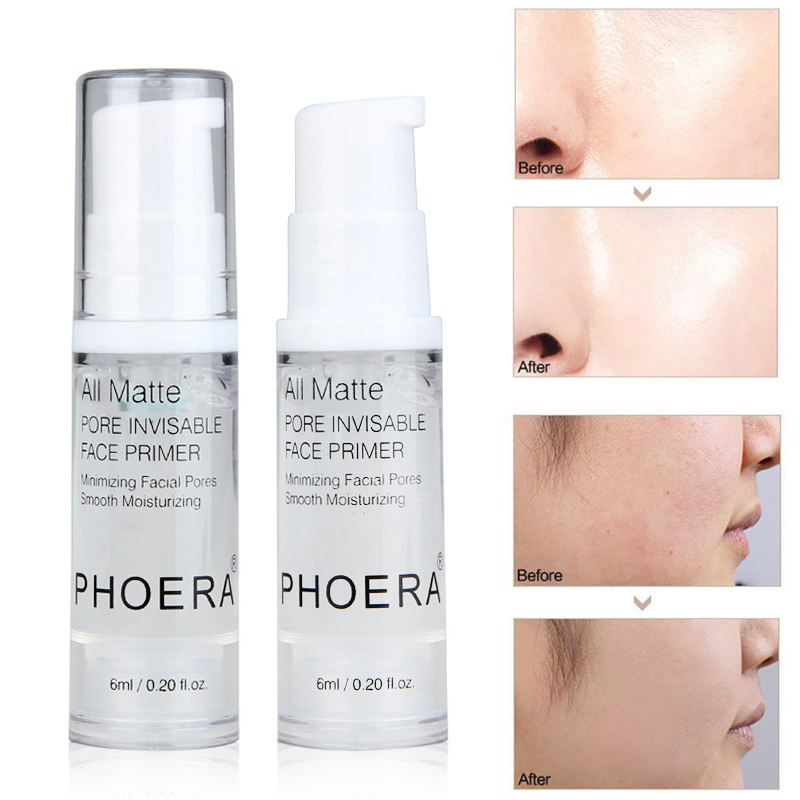

PHOERA 6ml Makeup Base Primer Liquid Face Pore Oil Control Long Lasting Moisturizing Whitening Foundation Primer, Picture color