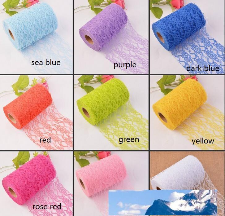 

Lace Roll Spool Lace Roll 6"x25YD Netting Fabric Tutu Skirt Chair Sash Bow Table Runner Lace Fabric Wedding Decorations WT050
