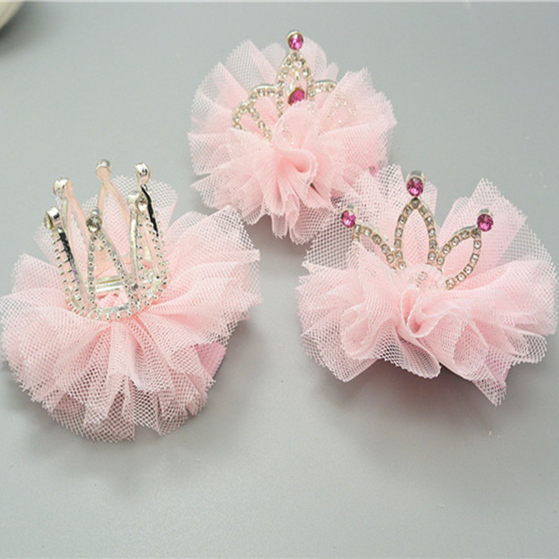 

1 PC Fashion Cute Girls Crown Princess Hair Clip Lace Rhineston Shiny Star Headband Hairpins Barrettes Headwear Hair Accessories