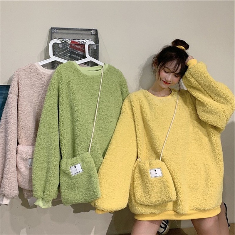 

New Elegant Faux Fur Coat Women Autumn Winter Warm Soft Zipper Fur patchwork Hoodies Female Plush Overcoat Pocket Casual Hoodies