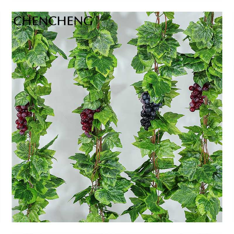 

CHENCHENG 10 Pieces / Lot Artificial Plant Vines Silk Grape Leaves Wall Hanging Fake Faux Simulation Plant Rattan for Home Decor, 03