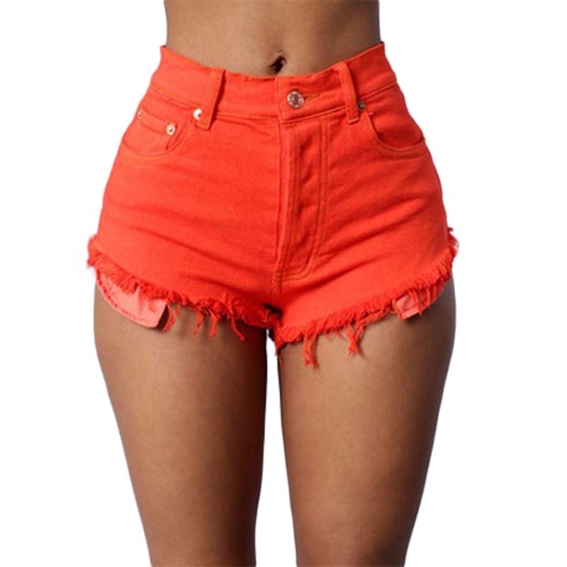 women's colored denim shorts