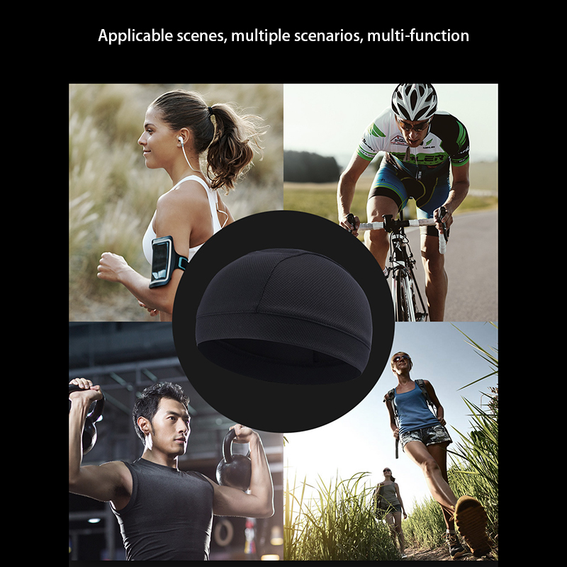 

Mesh Cycling Inner Hat Comfortable Breathable Anti-Sweat Hat Thin Outdoor Bicycle Riding Racing Ski Under Helmet Lining Caps, Black