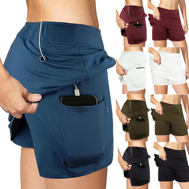 

Gym Running Shorts Quick Dry Gym Loose Wide Leg Fitness High Waist Lifting Push Up Tight Sports Pocket Fitness Yoga Short Pant, Black