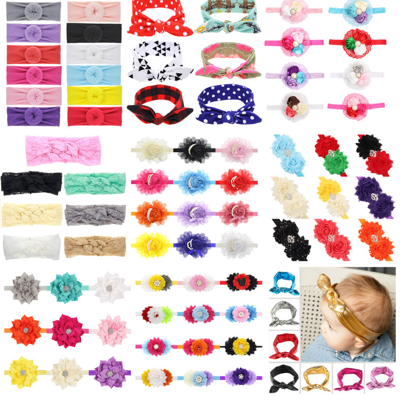 

96 Styles Baby Knot Headband Flower Bows Hairdband Turban Headband Girls Headwraps Newborns Photography Props Hair Accessories, 33