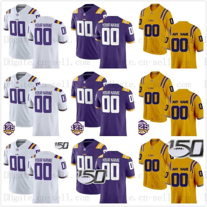 

Custom 125th LSU Tigers Football Chase JaCoby Stevens K Lavon Chaisson Kary Vincent Jr. Terrace Marshall Jacob Phillips Patrick Queen Jersey, Men purple