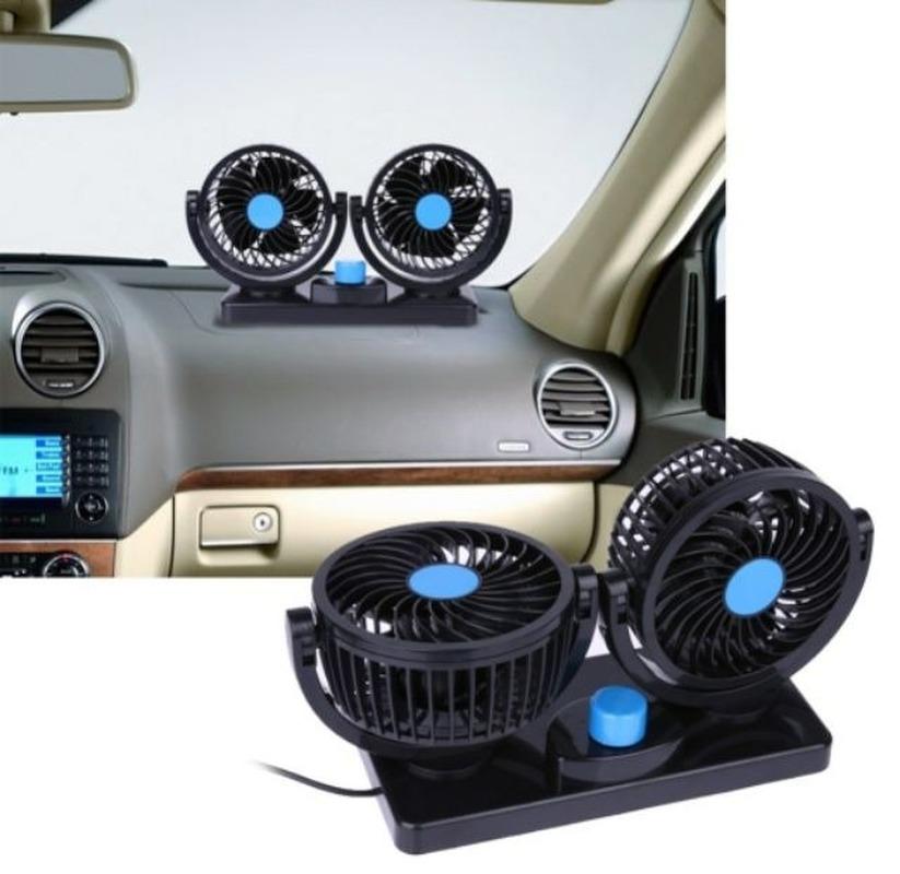 

12/24V Car Fan Ventilador Air Conditioning Auto Cooler Double 360 Rotatable