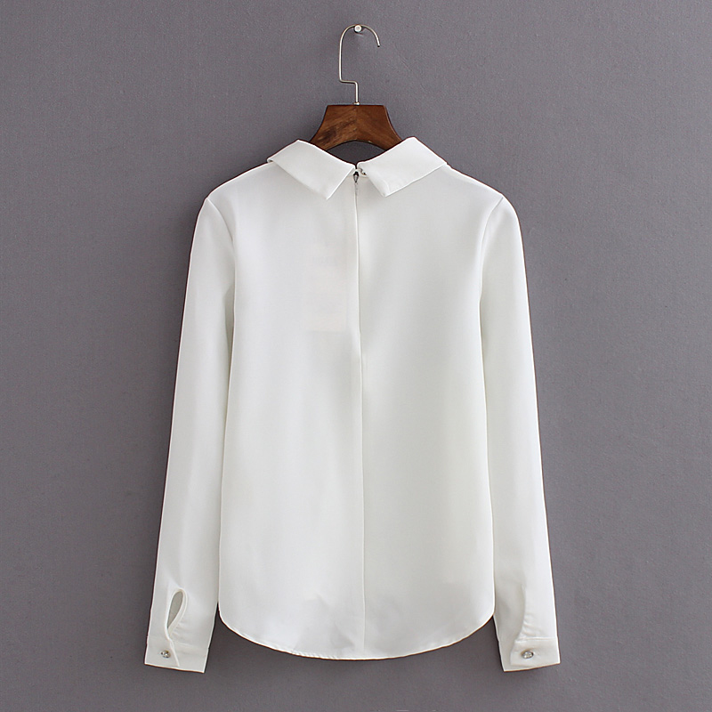 

Blackday Fashion Cartoon Cat New Brand Womens Loose Chiffon Three Cats Tops Long Sleeve Casual Blouse Autumn Shirts High Quality, White