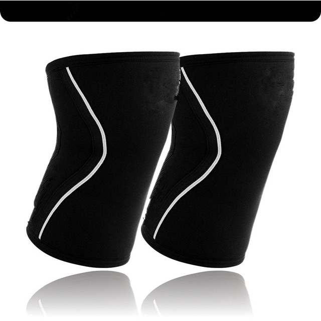 

7mm neoprene pads (sold as a pair of 2) for weightlifting powerlifting knee sleeves, Black;gray