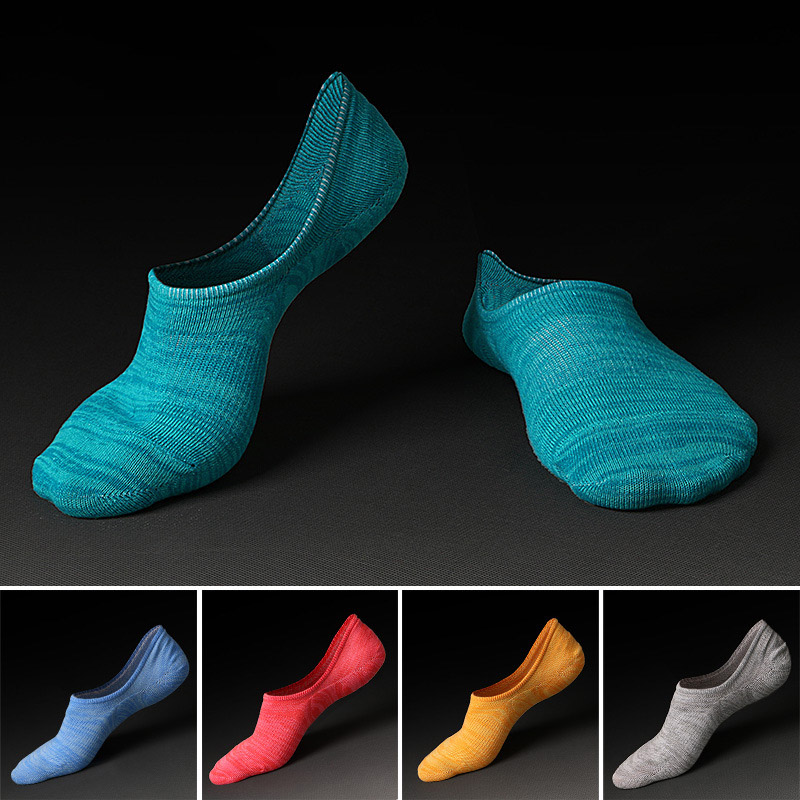 

Fashion Casual Comfortable High Quality Cotton Men Socks Invisible Shallow Mouth Silicone Non-Slip Short Socks Men Slippers, Red