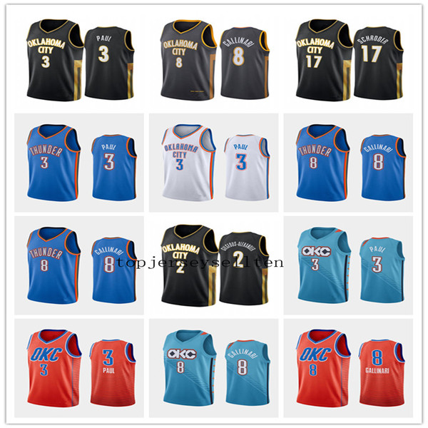 

Oklahoma City Thunder MEN Danilo Gallinari Chris Paul 2019-20 CITY NBA basketball Jersey