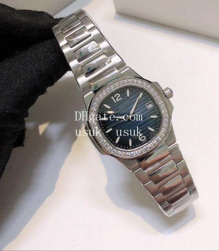 

8 Style New Arrival 7010 VK Quartz Women's Watch 32.5mm Diamond Bezel Blue 3ATM Waterproof 316L Steel Sapphire Luminous Ladies Watches, Make waterproof