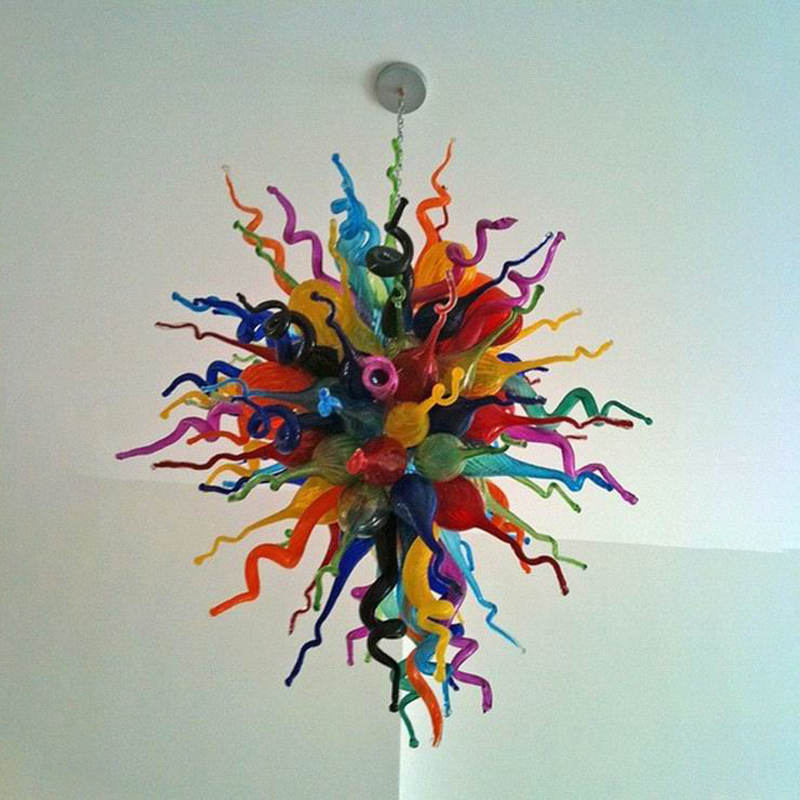 Modern Lights Fancy Pendant Light Murano Multicolor E14 LED Blown Glass Chandelier Lighting Art Deco Living Room Dining Room Furniture-image-554715161