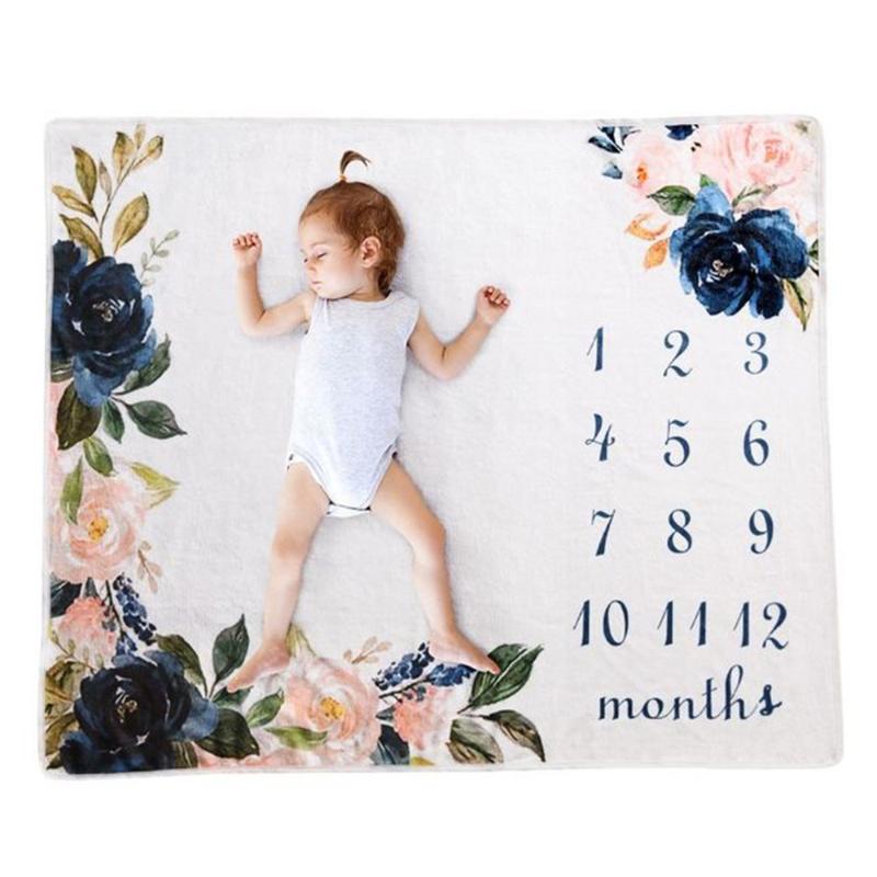 

Newborn Swaddle Blanket Super Soft Flannel Milestone Blanket Baby Background Infant Rug Play Mat Photo Prop, 70x102cm m