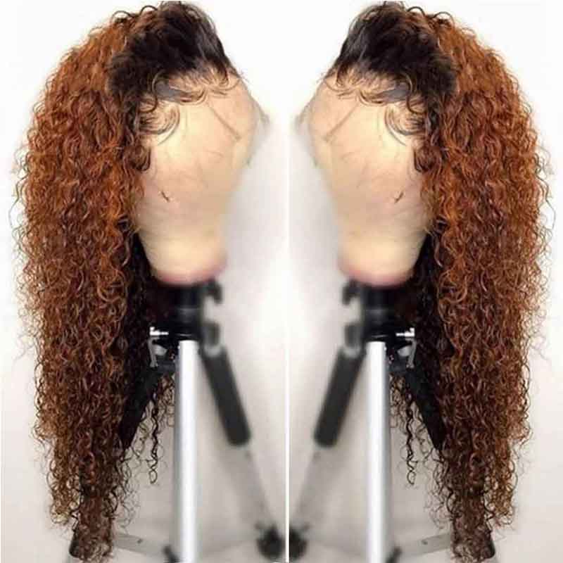 

13x6 Ombre Water Wave Lace Front Wig 360 Lace Frontal Wig Black Women Remy 1B 30 Colored Lace Front Human Hair Wigs PrePlucked