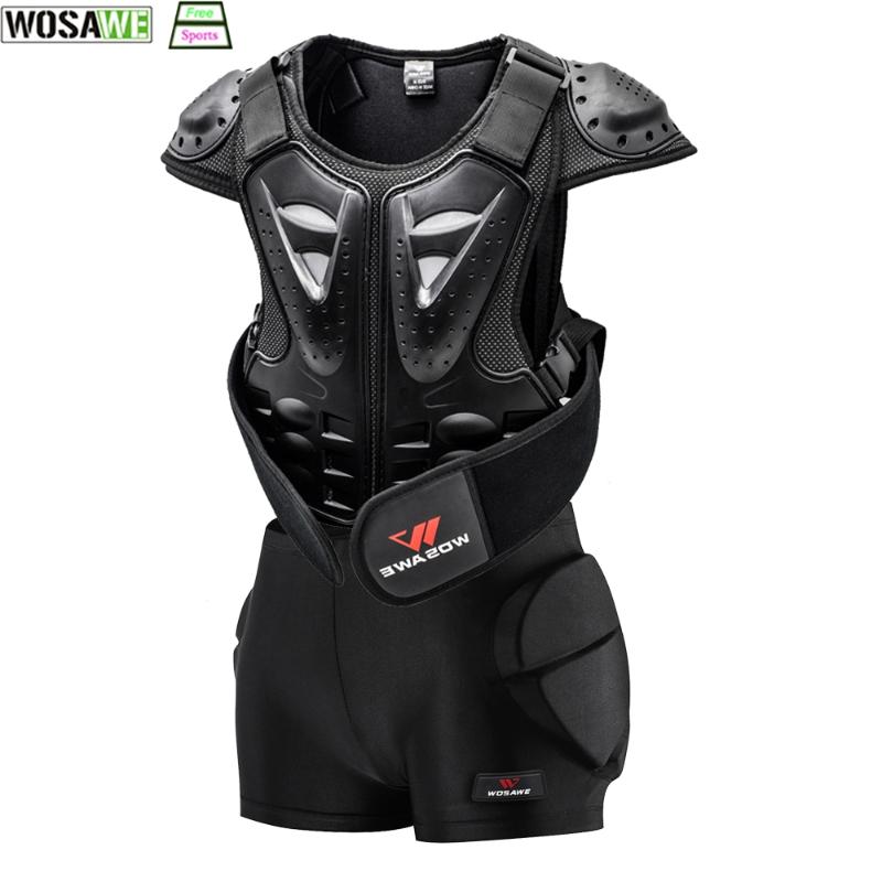 

WOSAWE Kids Bicycle mtb Back Support Hip Pad Shorts Body guard Set Children Motocross Scooter Cycling Safety Protection Gear, Short