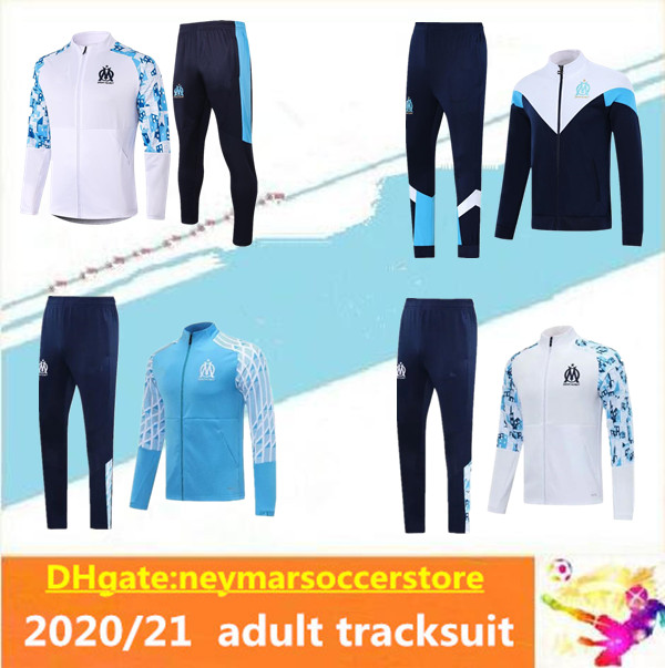 

2020 2021 Olympique de Marseille tracksuit soccer jacket 2020/21 PAYET THAUVIN OM Maillot De Foot Football jacket tracksuit, Black