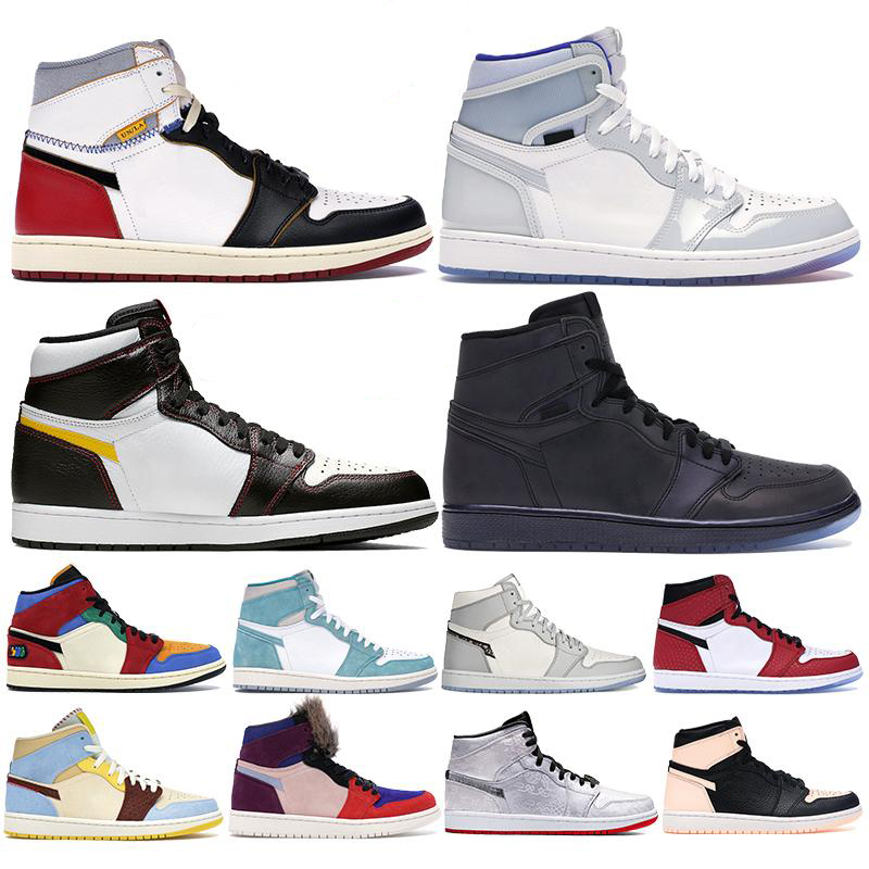 

2020 new men basketball shoes jumpman 1 1s wolf grey sail union Los Angeles Black Toe women mens trainer sports sneakers