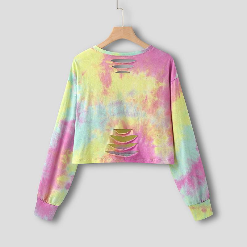 

2020 Womens Hoodies Multicolor Casual Long Sleeve Sweatshirt Women' Autumn Fashion outdoor sport Tie-dye Hooded Blouse #Z, Pink