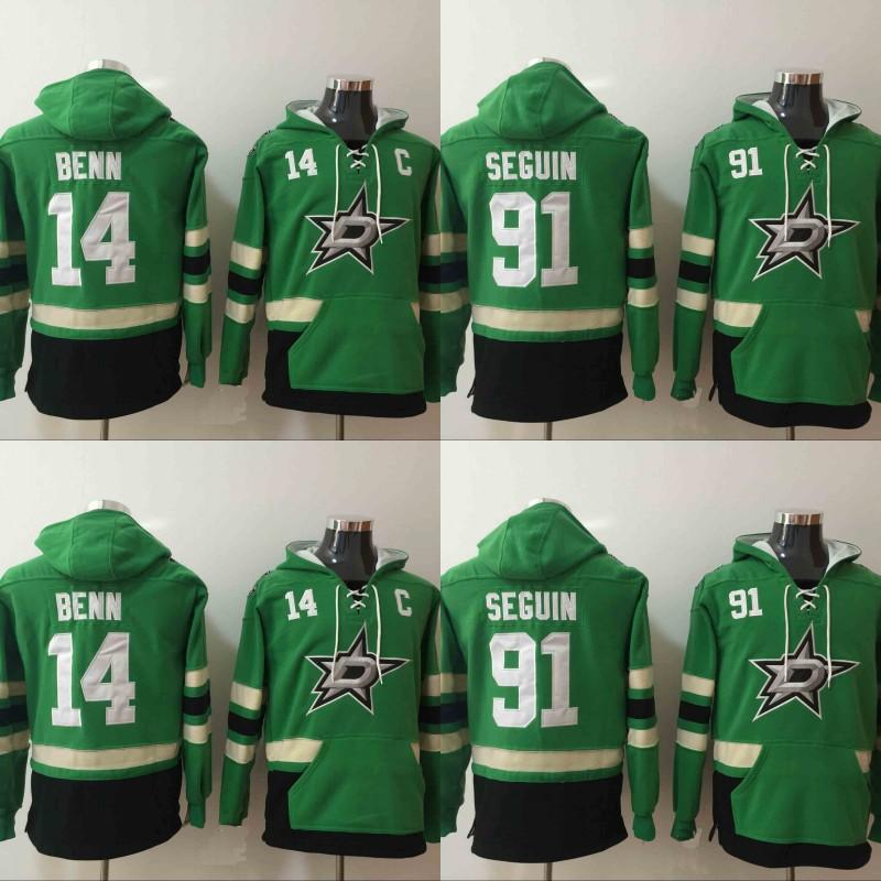 

Mens Dallas Stars Hoodies Hockey Jersey 14 Jamie Benn 91 Tyler Seguin Sweatshirts Winter Jacket Green Free Shipping