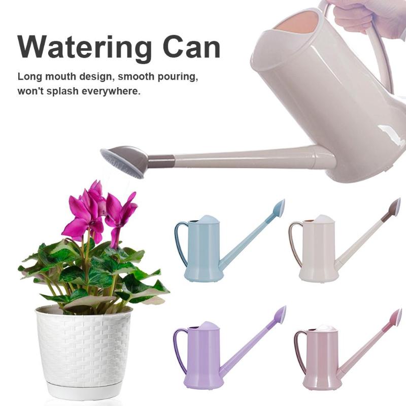 

2L Watering Can Small Durable Plastic Practical Long Mouth Water Can Plants Kettle Home Plant Pot Bottle Watering Device, White