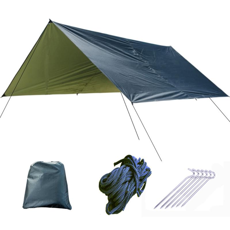 

3x3m Awning Waterproof Tarp Tent Shade Ultralight Garden Canopy Sunshade Outdoor Camping Hammock Rain Beach Sun Shelter