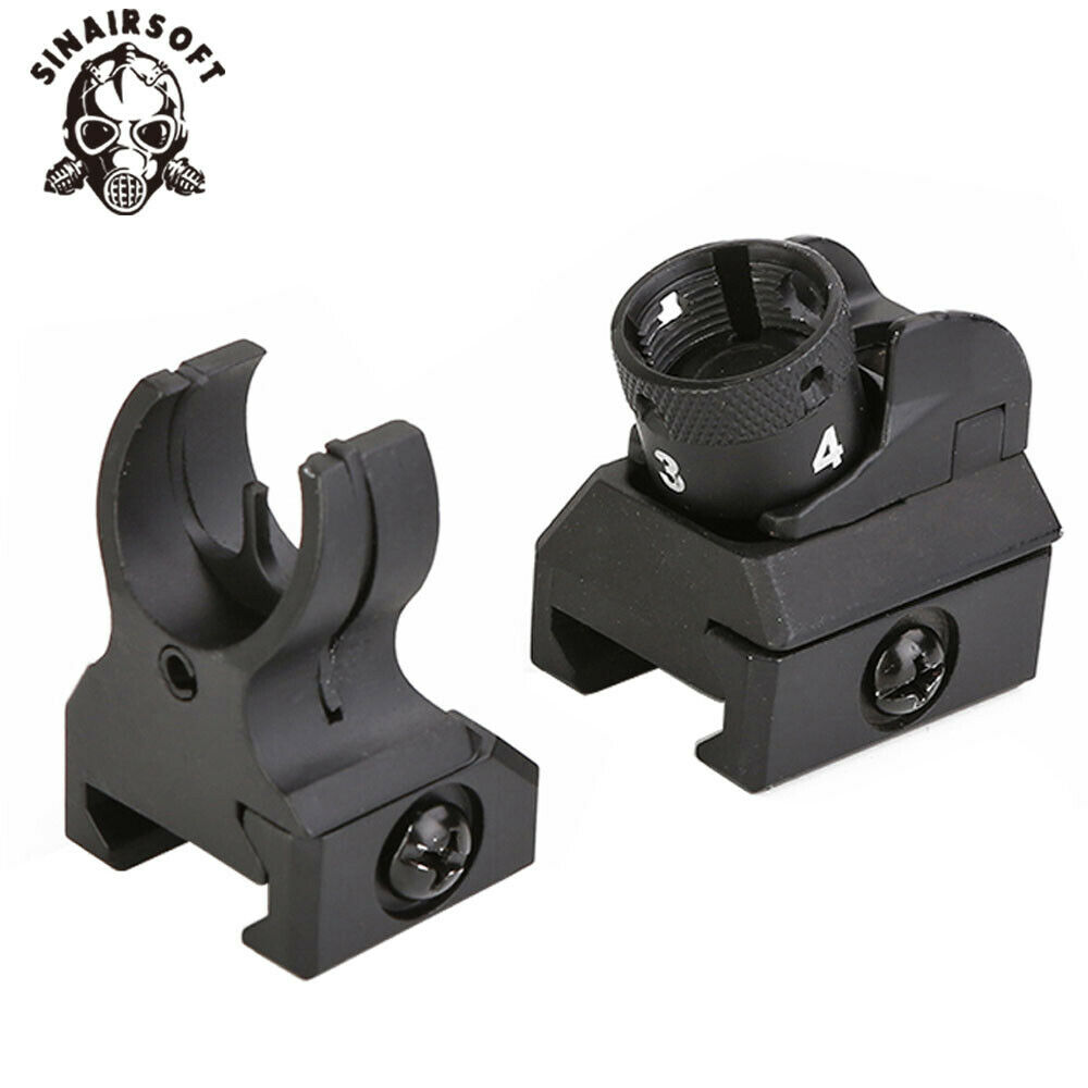 

HK 416 Style Picatinny Iron Sights Set Tactical Low Profile Front And Rear Hk Diopter Metal Scope Paintball Shooting Hunting Accessories