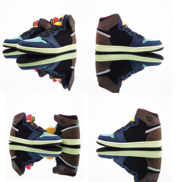 

1 High OG baskteball shoes Underfeated Dunk black-brown-Navy blue Designer Luxury Sports Shoes Best Quality Sneakers 555088-201, 01