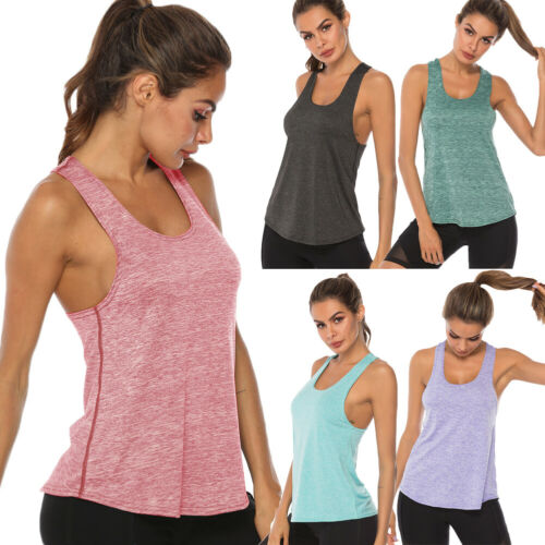

Women' Sports Gym Racer Back Running Vest Tops Sleeveless Fitness Jogging Yoga Casual Tank Top, Green