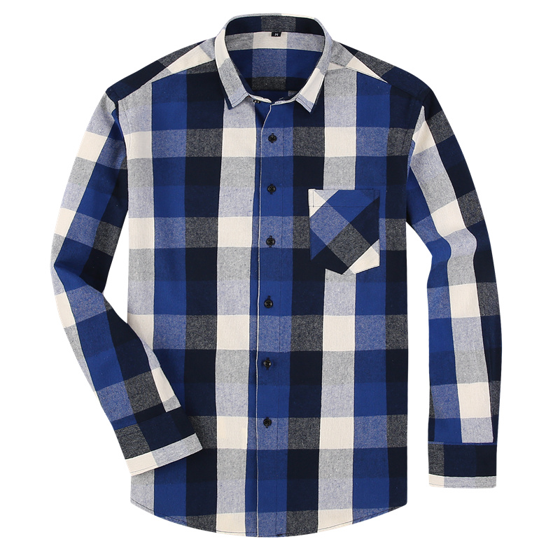 

100% Cotton Flannel Men's Plaid Shirt Slim Fit Spring Autumn Male Brand Casual Long Sleeved Shirts Soft Comfortable  5XL 6XL, Dtf10