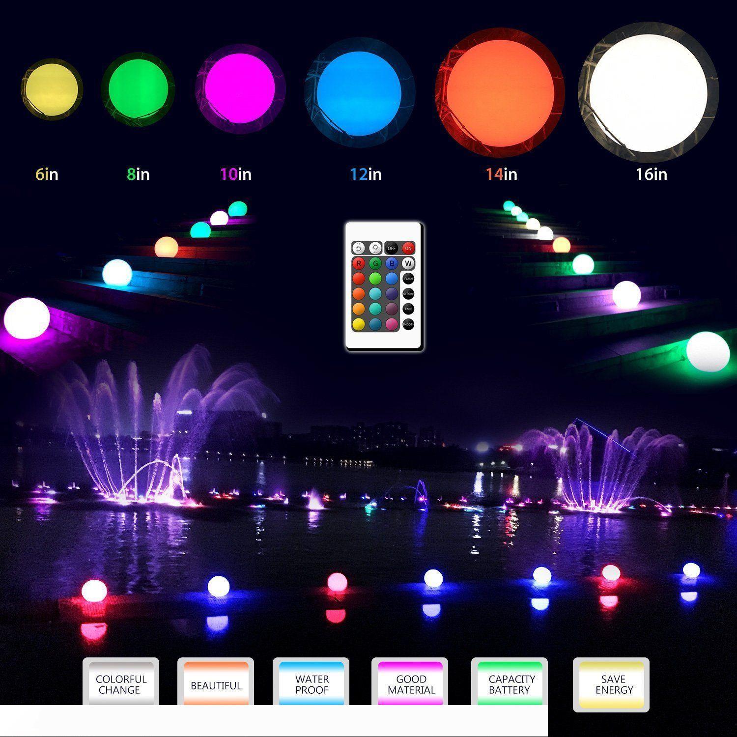 

Multi Color LED Ball Light RGB Colors Floating Waterproof Mood Light for Garden Decoration Pool Pond Party