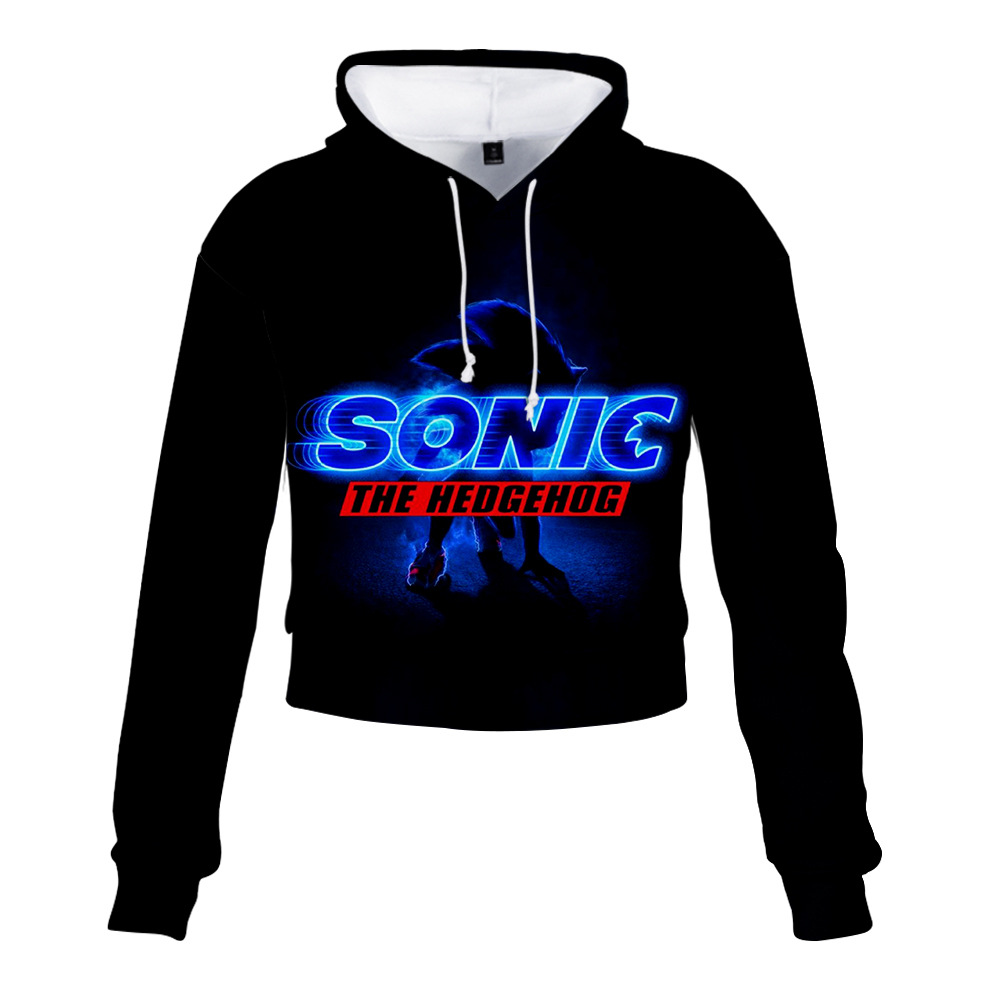 

Sonic The Hedgehog 3D Print Crop Top Hoodie Super Sonic Harajuku Cropped Sweatshirt Streetwear Hip Hop Long Sleeve Pullover Tops, 002