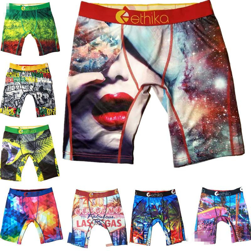 

Promotion !Random styles Ethika Men's boxer underwear sports hip hop rock excise underwear skateboard street quick dry Free shipping, Bag(not underwear)