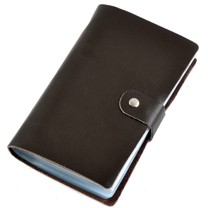 

BLEVOLO 90 Slots Business Credit Card Holder Men Women Leather Bank Card Package Wallet Unisex Hasp ID Cards Holder Cover Case, Red;black