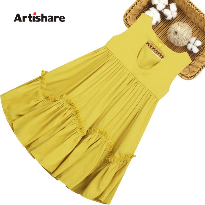 

Summer Dress For Girls V Neck Dress For Girl Solid Color Cake Child Teenage Costume Girl 6 8 10 12 14, As picture