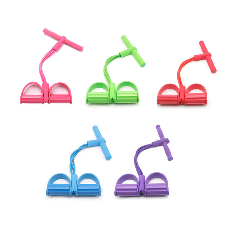 

4 Tube Resistance Bands Fitness Gum Latex Pedal Exerciser Sit-up Pull Rope Expander Elastic Bands Yoga Pilates Workout Equipment, Blue