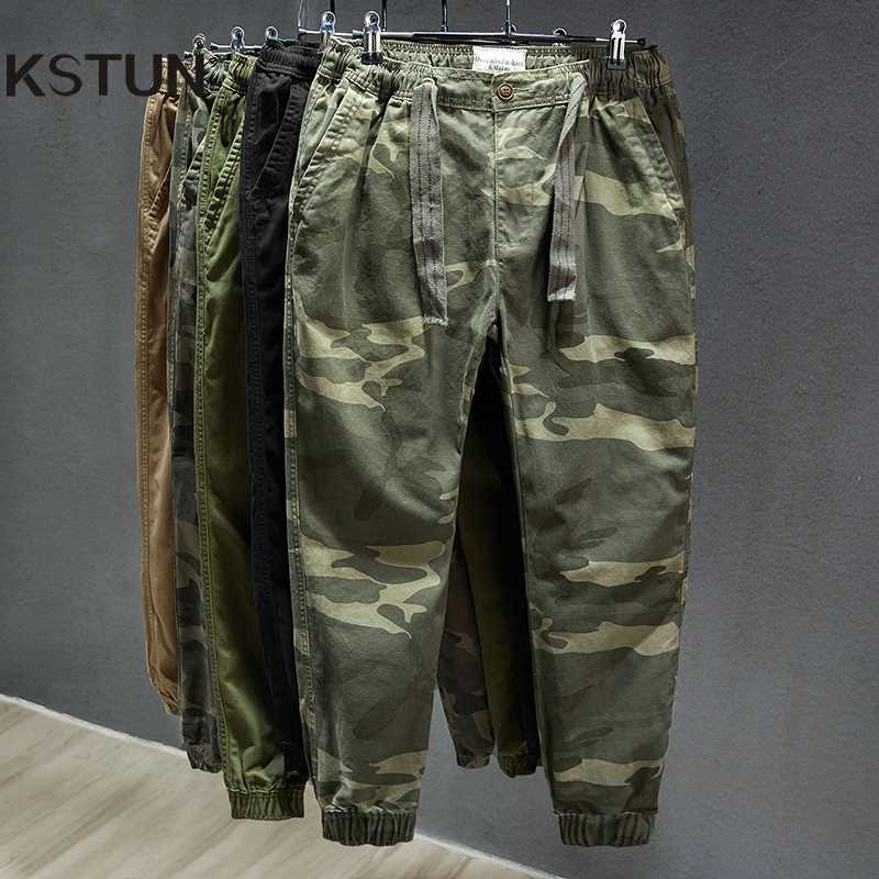 

Men's Pants 2021 Spring Autumn Cargo Camouflage Drawstring Men Hip Hop Streetwear Trousers Multi Pockets Ankle-length Jogger, Camouflage01