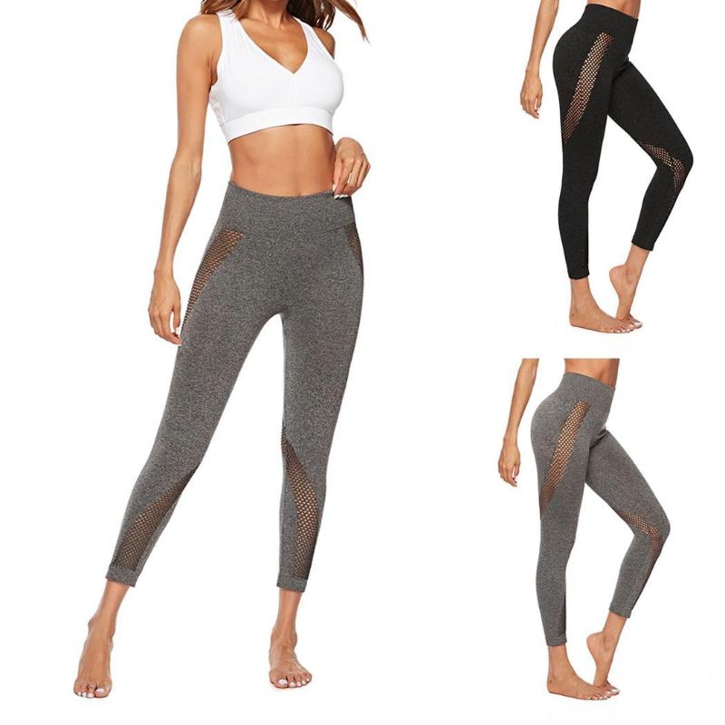

Women Workout Mesh Hollow Out Leggings Slim Yoga All Season Workout, High Waist Tights Ankle Length Fashion