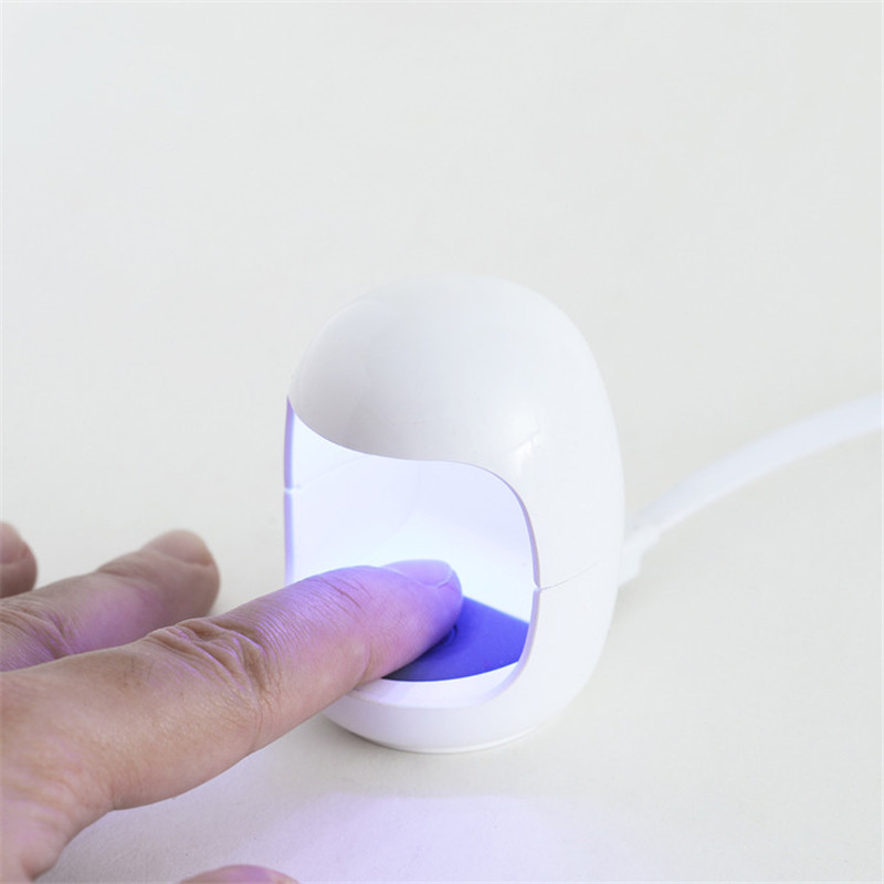 

TP UV LED Lamp 3W Nail Dryer Portable Micro USB Cable Home Use Nail Gel Polish Drying Machine Mini USB Nai Lamp Tool, White